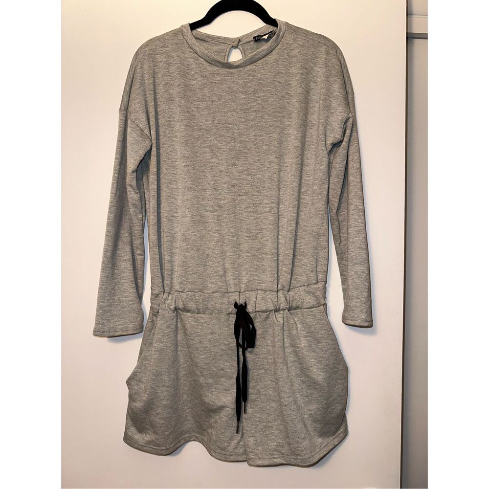 Fashion Nova Come Cuddle Long Sleeve Romper Light Gray Small NWT